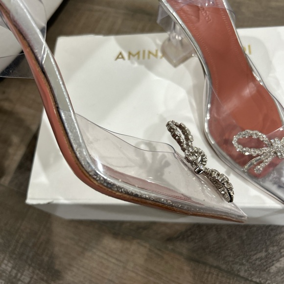 Amina Muaddi Rosie glass PVC am transparent heels - Picture 10 of 14